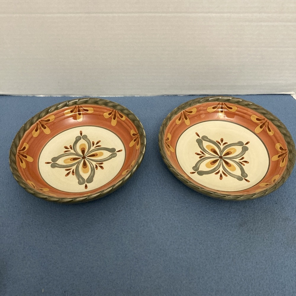 Artimino Tuscan Countryside Sienna "Sage" Soup/Cereal/Ice Cream Bowls - Set of 2
